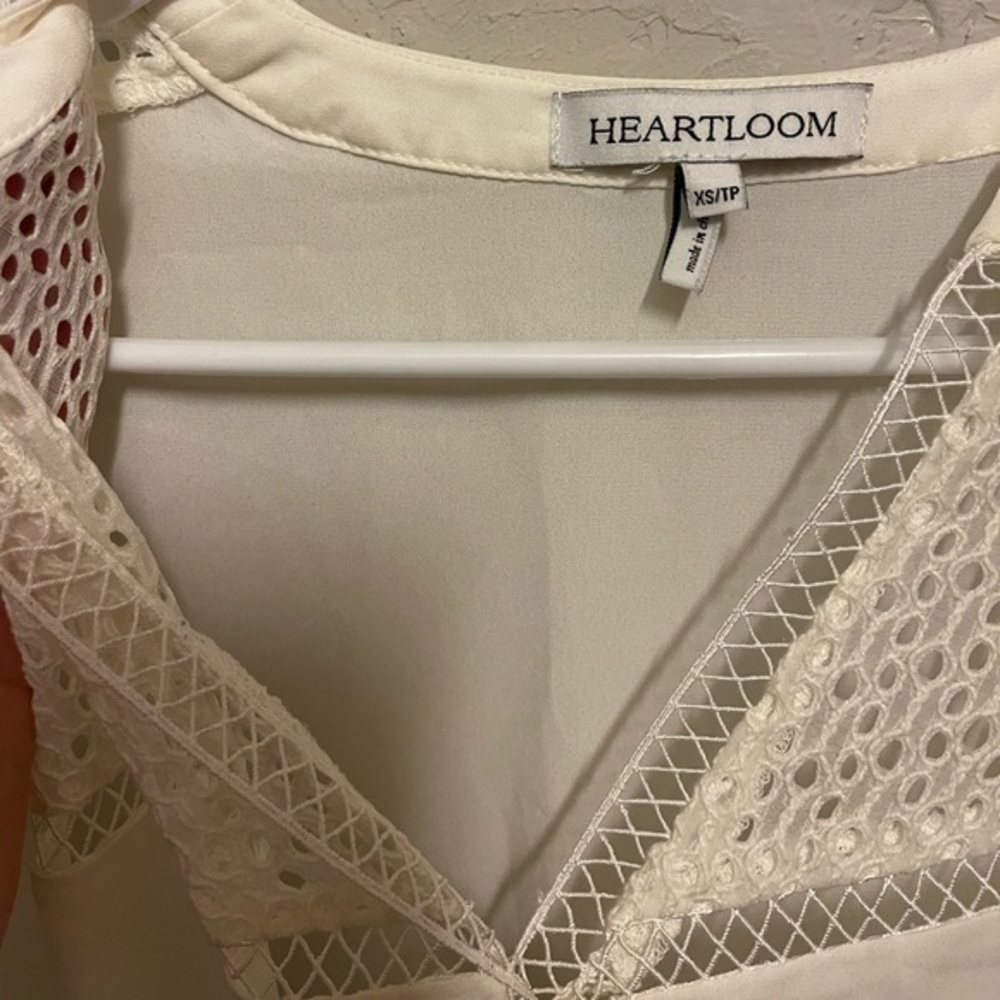 Heartloom Long Sleeve White Mini Dress - size xsmall - Picture 6 of 9